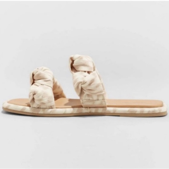 Universal Thread MEG Almond Knotted Fabric Slide Sandal Flat NWT $25 - Picture 2 of 6